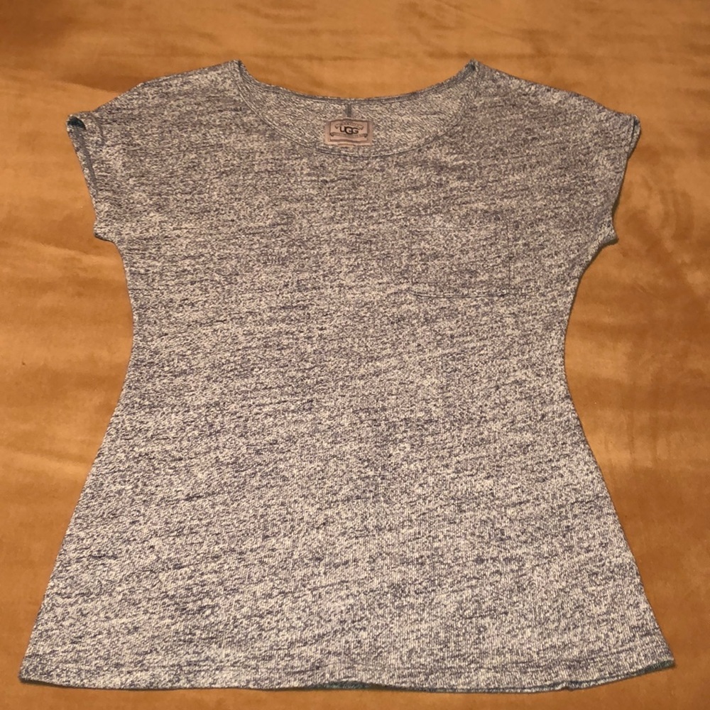 UGG Marled Heathered Blue Knit Pocket Tee